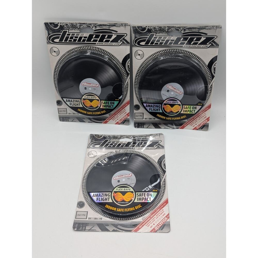 3-Pack Disceez Indoor Safe 5" Flying Discs 2018 Series 1 Jellyfish New